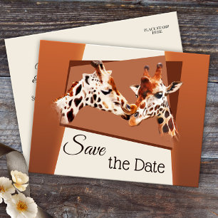 Giraffe Safari Zoo Save the Date Postcard