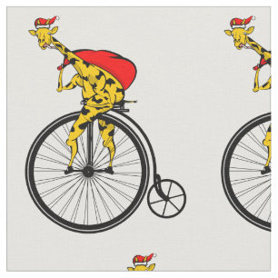 Giraffe Santa Claus Christmas Fabric