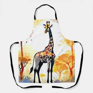 Giraffe Savannah Art Apron