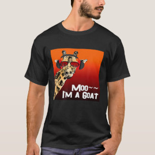 Giraffe Saying Moo I Am A Goat Music T-Shirt