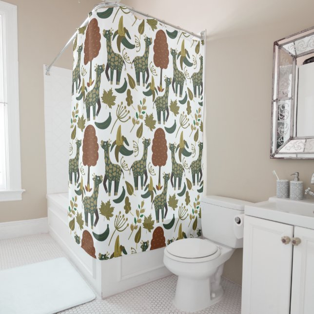 Giraffe seamless pattern | colourful floral patter (In Situ)