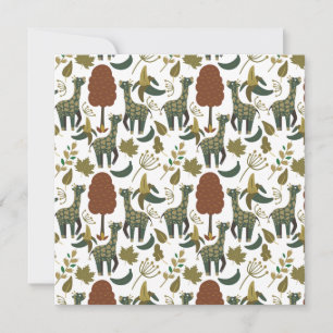 Giraffe seamless pattern colourful floral patter card