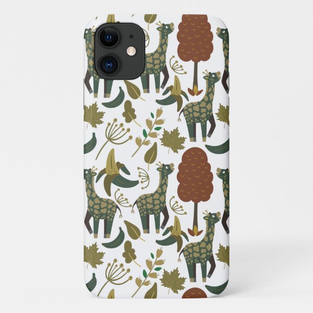 Giraffe seamless pattern | colourful floral patter Case-Mate iPhone case (Back)