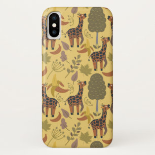 Giraffe seamless pattern yellow background Case-Mate iPhone case