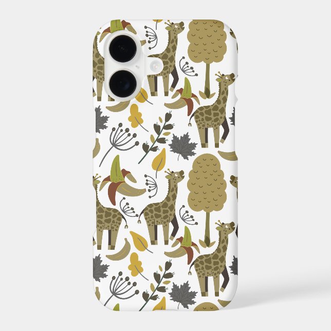 Giraffe seamless pattern yellow white tall (Back)