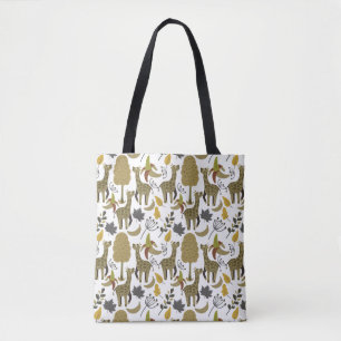 Giraffe seamless pattern yellow white tall tote bag