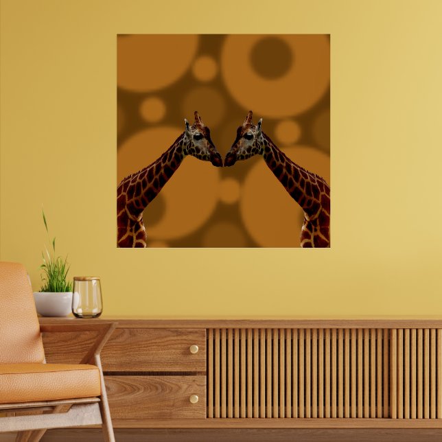 Giraffe Self Reflection,  Poster (Living Room 2)