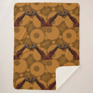 Giraffe Self Reflection, Sherpa Blanket