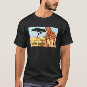 Giraffe Selfies Never End Well Too Tall To Photogr T-Shirt