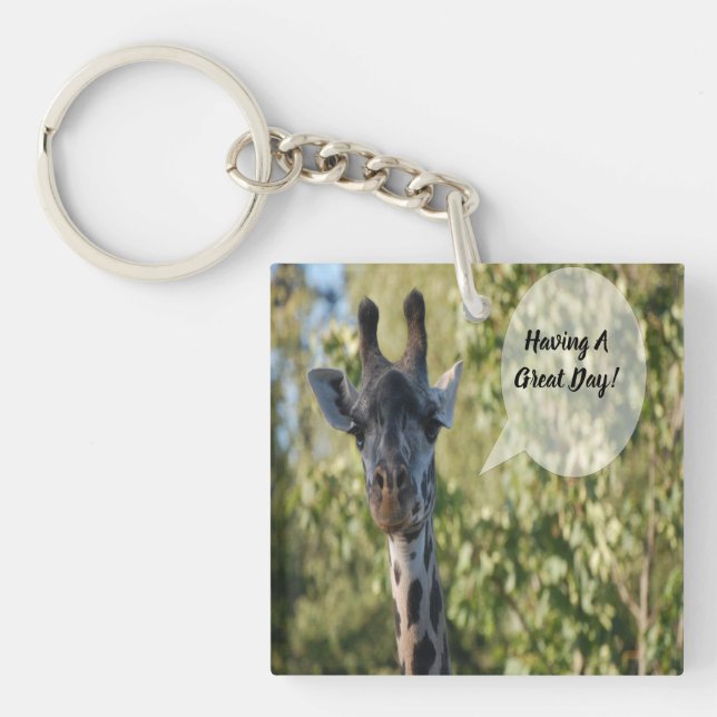 Giraffe Shower   Keychain (Front)