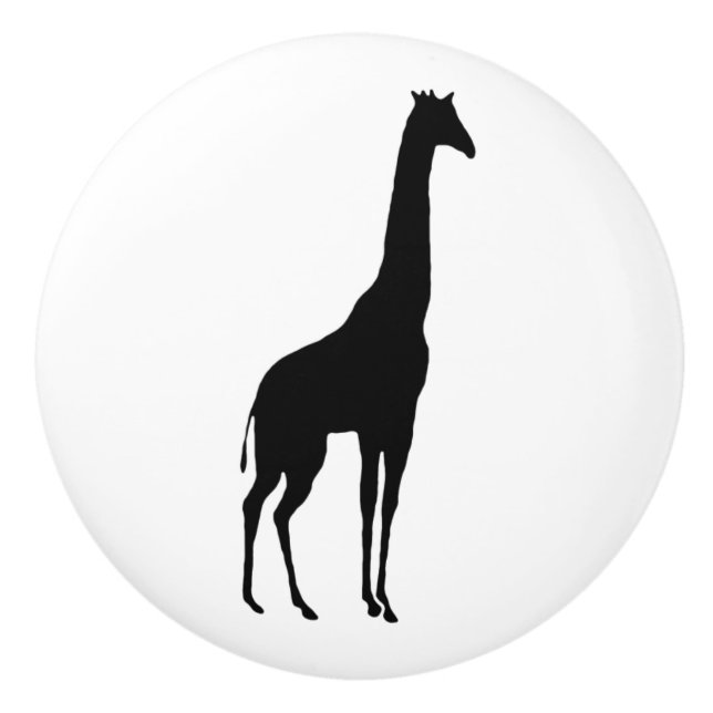 Giraffe Silhouette Ceramic Knob (Front)