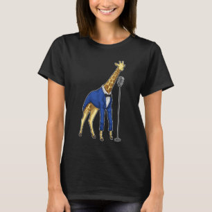 Giraffe Singer Microphone Music T-Shirt