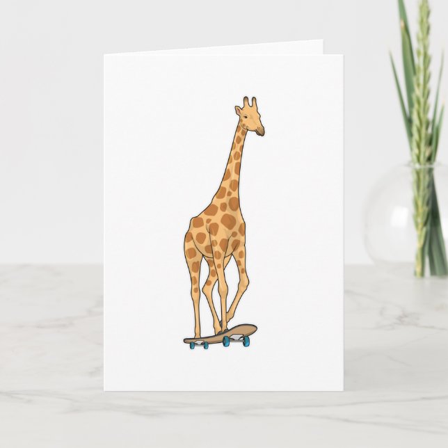 Giraffe Skater Skateboard Card (Front)