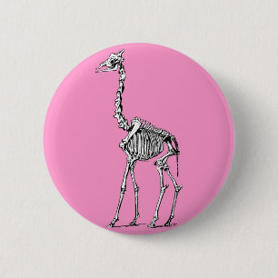 Giraffe Skeleton 2 Inch Round Button