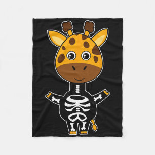 Giraffe Skeleton Xray Costume Cute Easy Halloween  Fleece Blanket
