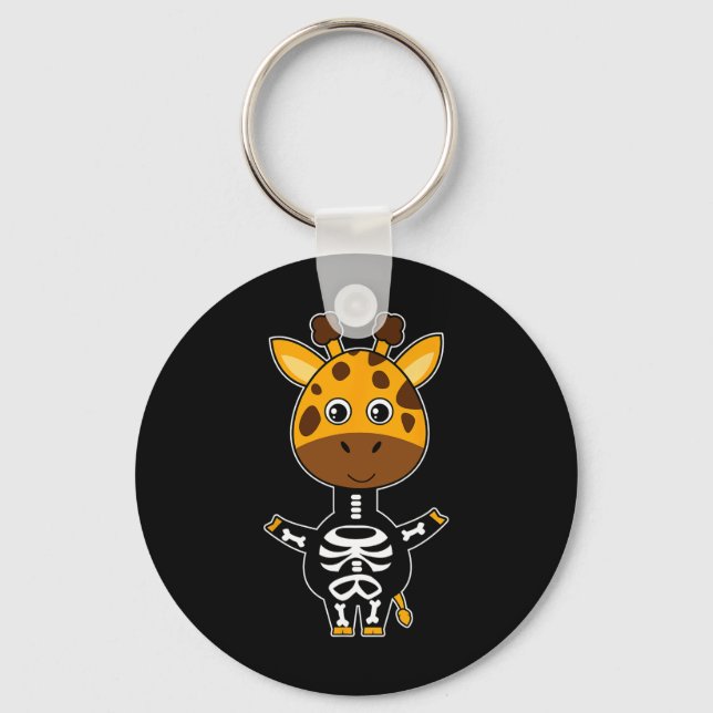 Giraffe Skeleton Xray Costume Cute Easy Halloween  Keychain (Front)