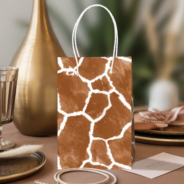 Giraffe Skin Pattern Saddle Brown ID1152 Medium Gift Bag (Creator Uploaded)