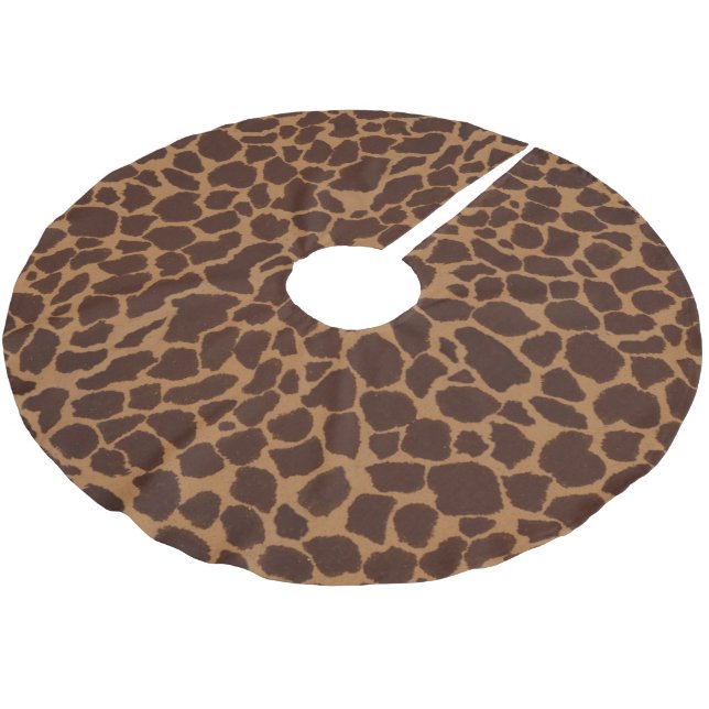 Giraffe Skin Print Pattern Personalize Brushed Polyester Tree Skirt (Angled)