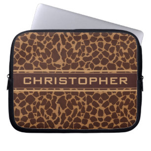 Giraffe Skin Print Pattern Personalize Laptop Sleeve