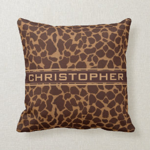 Giraffe Skin Print Pattern Personalize Throw Pillow