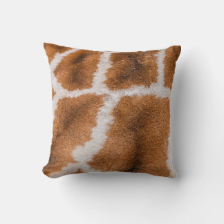 Giraffe Skin: Realistic Animal Texture Throw Pillow