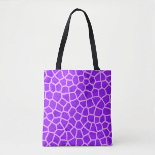 Giraffe Skin Texture Purple Colour Pattern Tote Bag