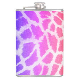 Giraffe Skin Texture Rainbow Pattern-14425 Hip Flask