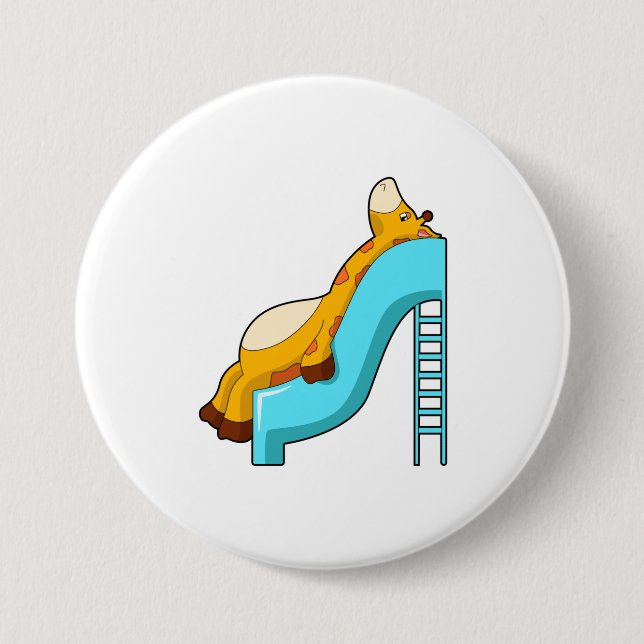 Giraffe Slide 3 Inch Round Button (Front)