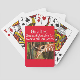 Giraffe Social Distancing Six Feet by Funnycomb Playing Cards