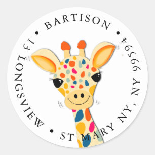 Giraffe Société Sticker Classic Round