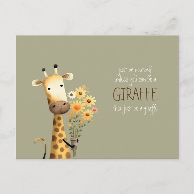 Giraffe - Soyez vous-même drôle Carte Postale (Devant)