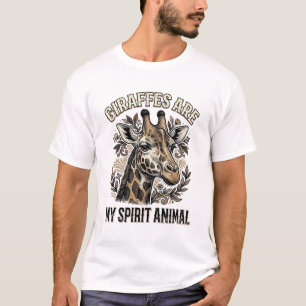 Giraffe Spirit Animal Vintage Engraving Shirt Desi