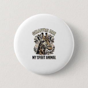 Giraffe Spirit Animal Vintage Engraving Shirt Desi 2 Inch Round Button