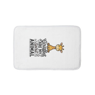 Giraffe Spirit Animal Vintage Engraving Shirt Desi Bath Mat