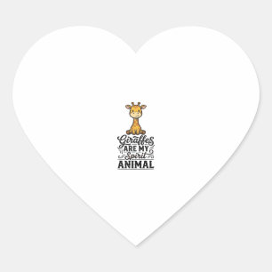 Giraffe Spirit Animal Vintage Engraving Shirt Desi Heart Sticker
