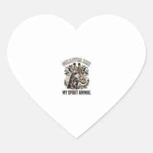 Giraffe Spirit Animal Vintage Engraving Shirt Desi Heart Sticker
