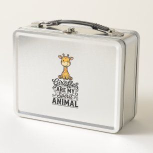 Giraffe Spirit Animal Vintage Engraving Shirt Desi Metal Lunch Box