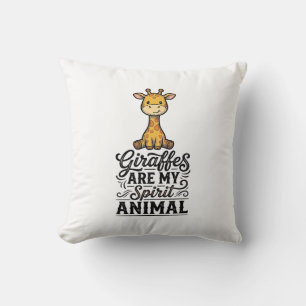 Giraffe Spirit Animal Vintage Engraving Shirt Desi Throw Pillow
