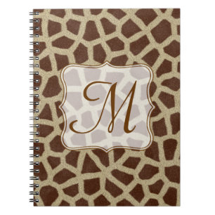 Giraffe Spot Animal Monogram Initial Note Book