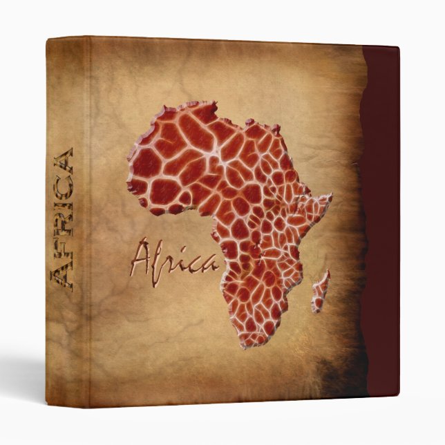 Giraffe Spots-Effet CARTE DU Classeur AFRIQUE (Devant/Côté)