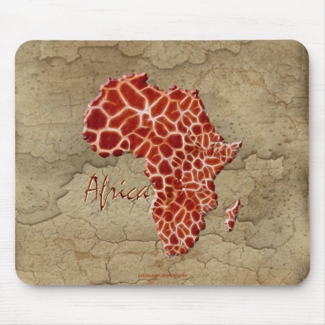 Giraffe Spots Map of AFRICA Wildlife Mouse Pad (Front)