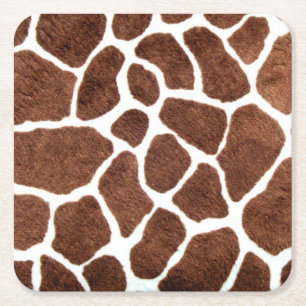 Giraffe spots square paper coaster
