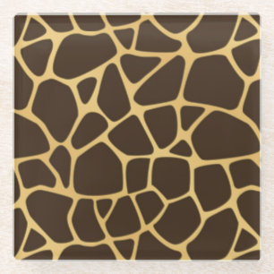 Giraffe Spotted Background Glass Coaster