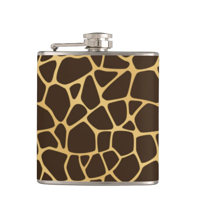 Giraffe Spotted Background Hip Flask (Front)