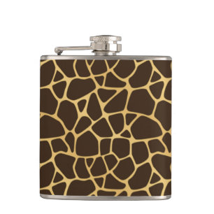 Giraffe Spotted Background Hip Flask