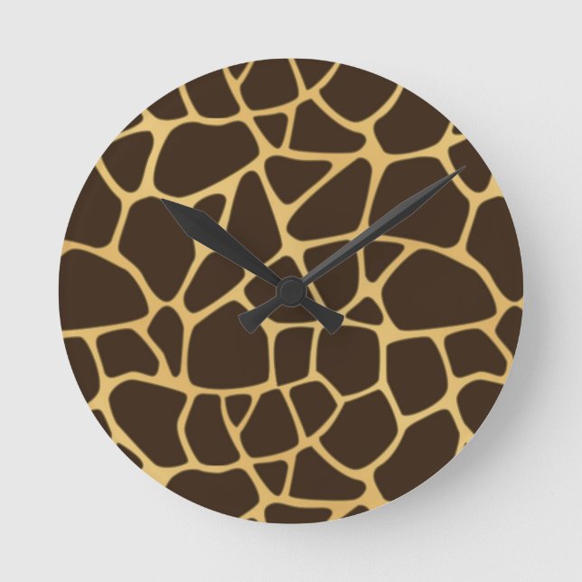 Giraffe Spotted Background Round Clock (Front)