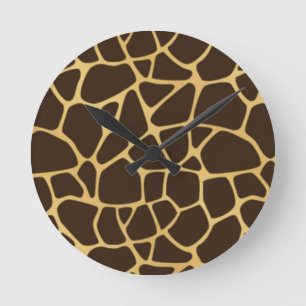 Giraffe Spotted Background Round Clock