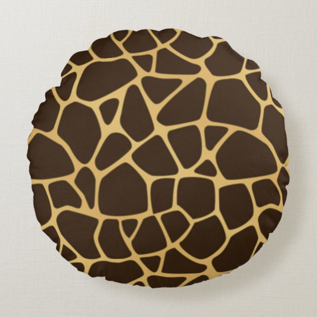 Giraffe Spotted Background Round Pillow (Front)