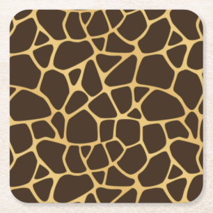 Giraffe Spotted Background Square Paper Coaster