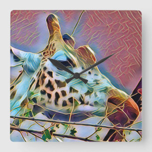 GIRAFFE SQUARE WALL CLOCK